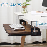 ETHU Under Desk Keyboard Tray with C-Clamp, 26.77x11.81", Black