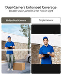 Security Video Doorbell Camera Wireless (Chime Included), No Monthly Fee, Dual Cameras 2K FHD with Motion Detection, 2-Way Audio PHILIPS