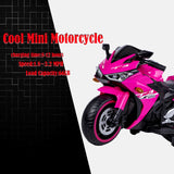 Electric Ride-On Motorcycle for Kids with 12V Motor, Training Wheels, Manual Throttle, Light Up Wheels, Music Player & Headlights - Ages 3-6 (Pink + Plastic + 50-99 pounds)