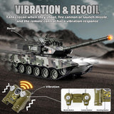 Supdex 1/24 RC Battle Tank Set, Remote Control Chinese Type 99 and Russian T90 Army Toy That Shoots for Kids and Adults, 2.4G RC Vehicle Model Tank 6+ Year Old with Sound, Smoke and Lights