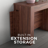 Mobili Fiver, Easy, Extendable Console Table with Extension Leaves Holder, 17.7(120.1) x35.4 in, Walnut, for 4-12 People, Space Saving Dining Table for Entrance, Living Room, Italian Furniture