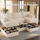 NABUMI 107'' Modular Sectional Sofa with Storage, Oversized Boneless Couch