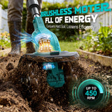 Cordless Tiller Cultivator Compatible with Makita 18V Battery, Ecarke 450RPM Brushless Garden Rototiller,48 Steel Tines, 9" W×6.3" D,Foldable Soil Tilling Tool for Garden Lawn Landscaping (Tool Only)