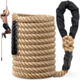 Climbing Rope Gym Workout - 30FT Heavy Duty Jute Thick Ropes for Adults Strength Training Outdoor Tree Swing Indoor Home Fitness Exercise - 1.5 Inch