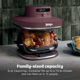 Ninja Crispi Pro 6-in-1 Glass Air Fryer | 450°F, Nontoxic, 6qt & 2.5qt Containers & Lids | Microwave, Freezer, Dishwasher Safe | Max Crisp, Air Fry, Bake, Roast, Recrisp, Dehydrate | Cherry, AS101RD1