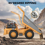 ADTHLIER Remote Control Dump Truck RC 1/16 Fully Functional Engineering Vehicle, 9 Channel Dump Truck Toy 2.4Ghz with Lights and Sounds, for Kids Aged 6, 7, 8, 9, 10, 11 and Up