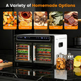 Electactic Food Dehydrator, Dual Chamber Design - Independent Temp Control - Flavor Separation - Keep Warm Mode, 176℉ Meat Dehydrator for Jerky, Fruit, Vegetables, Herbs - 16 Stainless Steel Trays