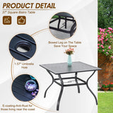 PHI VILLA 5 Pcs Outdoor Dining Set with 10ft Umbrella