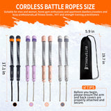 WITSPARKLLE Ropeless Battle Ropes, Adjustable Cordless Battle Ropes with Resistance Springs, Weighted Portable Workout Rope for Home Gym, Low-Impact HIIT Training Equipment for Men & Women (Black)