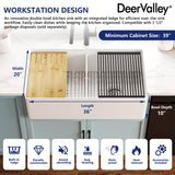 DeerValley Double Bowl Workstation Kitchen Sink 36 Inch