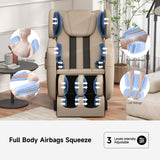 SMAGREHO 2025 Massage Chair Full Body, Zero Gravity Recliner with 6 Auto Modes, Foot Massage, Heating, Bluetooth, Khaki