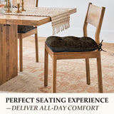 Chair Cushions for Dining Chairs Set of 4 - Chenille Tufted Kitchen Chair Cushions with Ties and Non-Slip Bottom
