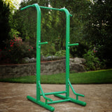 Stamina Pull Up Bar Tower & Dip Station, Free Standing Outdoor Home Gym Equipment, Green Stamina
