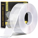 PACKKA 1.18IN*9.85 FT Nano Grip Tape Double Sided Tape Heavy Duty, Clear Mounting Tape Picture Hanging Adhesive Strips, Wall Tape for Poster, Rug, Picture Hanging, Office&Outdoor
