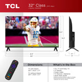 32-Inch Class S3 1080p LED Smart TV with Roku TV (32S350R, 2023 Model), Compatible with Alexa, Google Assistant TCL