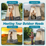 CROSSHIP Outdoor Privacy Tent - Camping Shower Tent - 84.6" H*60" W Privacy Shelter for Outdoor Bathroom, Changing Room & Fishing, UV Resistant, Waterproof & Portable Shower Bathroom for Hiking