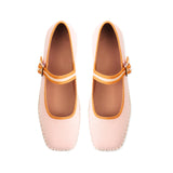 MAIJED Mary Jane Woven Espadrilles for Women Round Toe Ballerina Shoes Canvas Summer Flats Pink US10