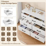 IDEALHOUSE Dresser for Bedroom with 7 Drawers, Storage Chest of Drawers with Metal Handle, Wooden Dresser Organizer for Living Room,Closet,Entryway,Nursery