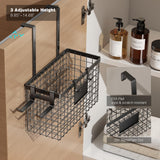 Voldra Hair Dryer Holder Cabinet Door, Adhesive Hair Tool Organizer Wall Mount Adjustable Height Blow Dryer Holder Under Sink/Countertop for Flat Curling Iron, Hair Brush and Straightener (1, Black)