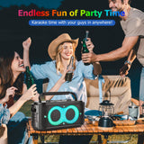 RRNUY Portable Bluetooth Speaker 300W Peak Big Powerful Loud Sound Deep Bass Large Wireless Boombox with Subwoofer DSP Led Light for Home Party Outdoor Gatherings Camping Backyard