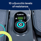 Cubii GO Aqua - Compact Whisper Quiet Under Desk Elliptical with LCD Monitor, Adjustable Resistance, Portable Design with Telescopic Handle & Wheels Cubii