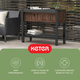 Keter Extendable Outdoor Bar Cart with Hidden Cooler, Storage Drawers & Prep Surface