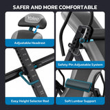 YOLEO ITX320 Inversion Table for Back Pain 2026 Foldable Inversion Table w/Removable Lumbar Pad, Reversible Ankle Holders, Easy Assembly
