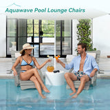 Homenjoy Pool Lounge Chairs Set of 2 with Armrest & Cupholder, 8-10 Shallow