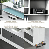 Modern Cubicle Office Workstation Desk with Privacy Panels, Modular Multi-Person Partition Desk, Computer Desk with Storage & for Office, Call Center & Team Workspace (A-Right, 1 P)
