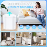 3 Pack 5 Gallon Bathroom Trash Can with Lid, Automatic Motion Sensor White Trash Can