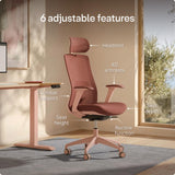 Desktronic Ergonomic Office Chair — Adjustable Desk Chair with Lumbar Support, Headrest, Armrests, Breathable Mesh Back, Height Adjustment, Comfortable Home Office Chair for Long Hours