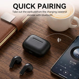 WWU Wireless Earphones, in-Ear Earbuds with Charging Case, 43H Playtime Long Playback Time, Compact and Lightweight, Bass Stereo Sound, IPX7 Waterproof Earphones for Gym/Running/Work，Black