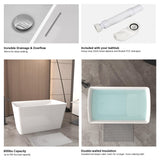 LOHCHE 48"×28"Acrylic Material Freestanding Bathtubs,The Bathtub Is Equipped with Comfortable Built-In Seats,Environmentally Friendly,Durable,Sturdy and Easy to Clean