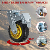 Heavy Duty Platform Truck Push Cart Dolly, Foldable Large Flatbed Cart with 6" Swivel Wheels