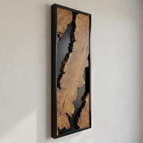 Live Edge Wood Wall Art - Natural Cedar Decor Panel for Modern Living Room and Office - 20"x60"