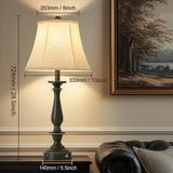 AIDENOEY 28.5" Traditional Table Lamp Set of 2, Rustic Farmhouse Table Lamps for Living Room Bedroom, Bedside Desk Lamps Vintage Nightstand Lamps with Silk Fabric Shades, Taupe with Rubbed Edge