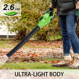 Leaf Blower Cordless, 20V Electric Cordless Leaf Blower with 4000mAh Battery and Charger, 2 Speed Modes