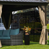 Kozyard Metal Privacy Screen 74" H x 47.2" W Decorative Outdoor Divider with Stand Panels Freestanding Screen