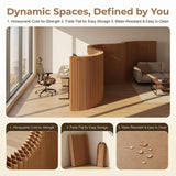 Portable Folding Paper Room Dividers - Easy Setup Privacy Partitions for Dorms, Offices, Studios & Exhibits - Stylish Cactus Brown Design, Folds Flat for Easy Storage