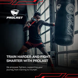 PROLAST Heavy Punching Kicking Bag for Adults, Boxing, MMA, Martial Arts, Muay Thai, Strength Training Equipment, Filled, 5ft, 100 lbs, Vertical Logo, Red