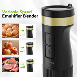 1200W Immersion Blender Handheld, 5-in-1 Variable Speed Emulsifier Hand Blender Stick with Whisk Chopper Milk Frother Mixing Cup and Storage Rack for Kitchen Soup, Purees, Baby Food and Smoothies