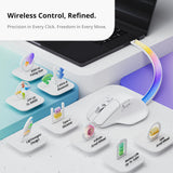 Keychron M6 8K Wireless Gaming Mouse, 2.4G/Bluetooth/Wired, PixArt 3950 Sensor, 8000Hz Polling, Silent Clicks, 5 On-Board Memory Profiles for Plug & Play, Programmable for Mac/Win/Linux – White