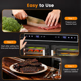 Electactic Food Dehydrator, Dual Chamber Design - Independent Temp Control - Flavor Separation - Keep Warm Mode, 176℉ Meat Dehydrator for Jerky, Fruit, Vegetables, Herbs - 16 Stainless Steel Trays