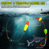 Catfish Rigs Fishing Rig - Bank Fishing Catfishing Tackle Floats Rattler Beads Rig Kit with Snaps 6/0 Circle Hooks Catfishing Rigs 5pcs/set PROBEROS