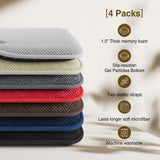 Chair Cushions for Dining Chairs, Set of 4 Memory Foam Seat Cushions with Non-Slip Backing & Ties