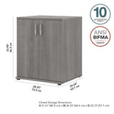 Bush Business Furniture Universal Floor Storage Cabinet with Doors and Shelves in Platinum Gray Bush Furniture