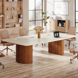 Tribesigns 6.56 ft Conference Table, Large Rectangle Meeting Seminar Table for 8-10 People Long Business Table