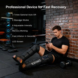 NXHMO Cordless Leg Air Compression Massager with Heat for Circulation and Pain Relief,Sequential Compression Boot for Athletes (L Size)
