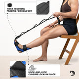 DMoose Fitness Foot & Calf Stretcher with Adjustable Padded Stretching Strap for Plantar Fasciitis, Hamstring, Heel Spurs and Achilles Tendonitis Relief - Yoga Leg Stretch Strap for Flexibility