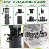 Juicer Machines, Cold Press Juicer with 5.3" Extra Large Feed Chute and Powerful AC Brushless Motor Fit Whole Fruits & Vegetable, High Juice Yield, BPA Free, Extra One Replace Strainer